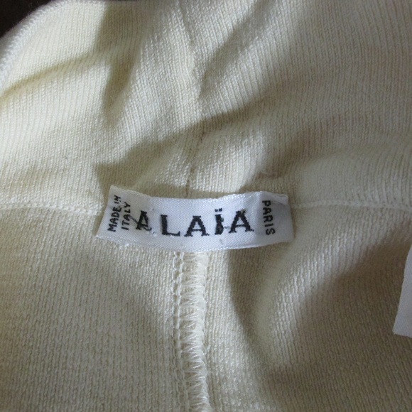 Alaia | Cream Wool Knit Bodycon Vintage Dress XS - Picture 7 of 8